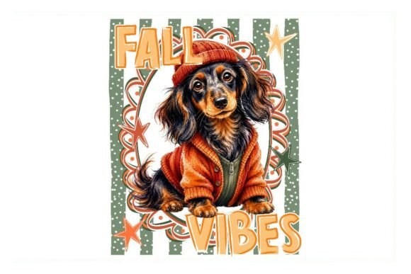 Download Fall Vibes Dachshund Dog Illustration - Dog illustration Collection