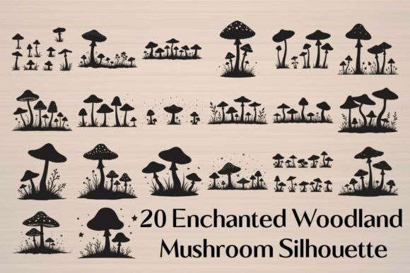 Download Vintage Fantasy Mushroom Silhouette - Fantasy mushroom Collection