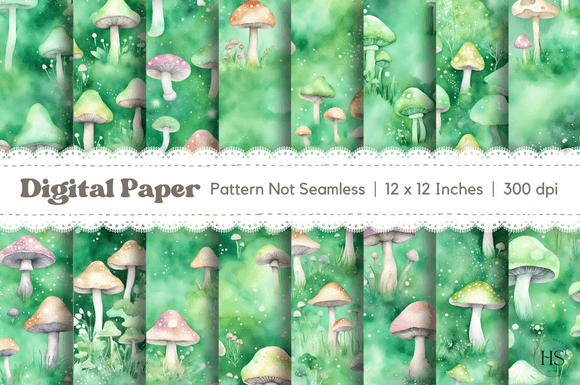 Download 16 Green Fantasy Mushroom Background - Premium Resources