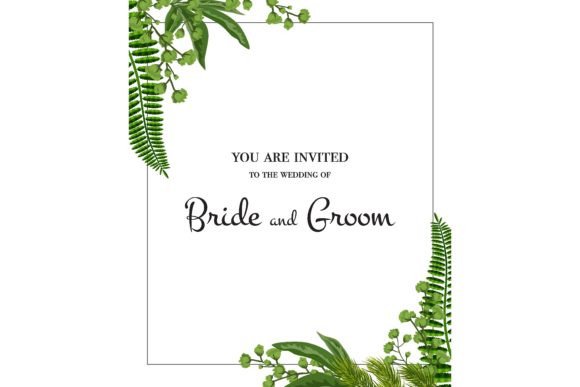 Download Wedding Invitation. Frame with Greenery - Wedding invitation Collection