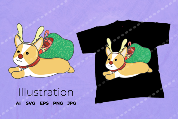 Download Christmas Dog Illustration Vector - Dog illustration Collection