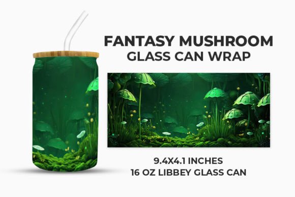 Download Fantasy Mushroom Glass Can Wrap - Fantasy mushroom Collection